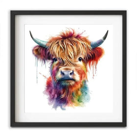 Highland Cow In Colour Framed Art Print Highland Cow In Colour Framed Art Print wall art product LSR Design Studio - Independent