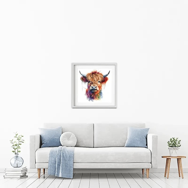 Highland Cow In Colour Framed Art Print Highland Cow In Colour Framed Art Print wall art product LSR Design Studio - Independent