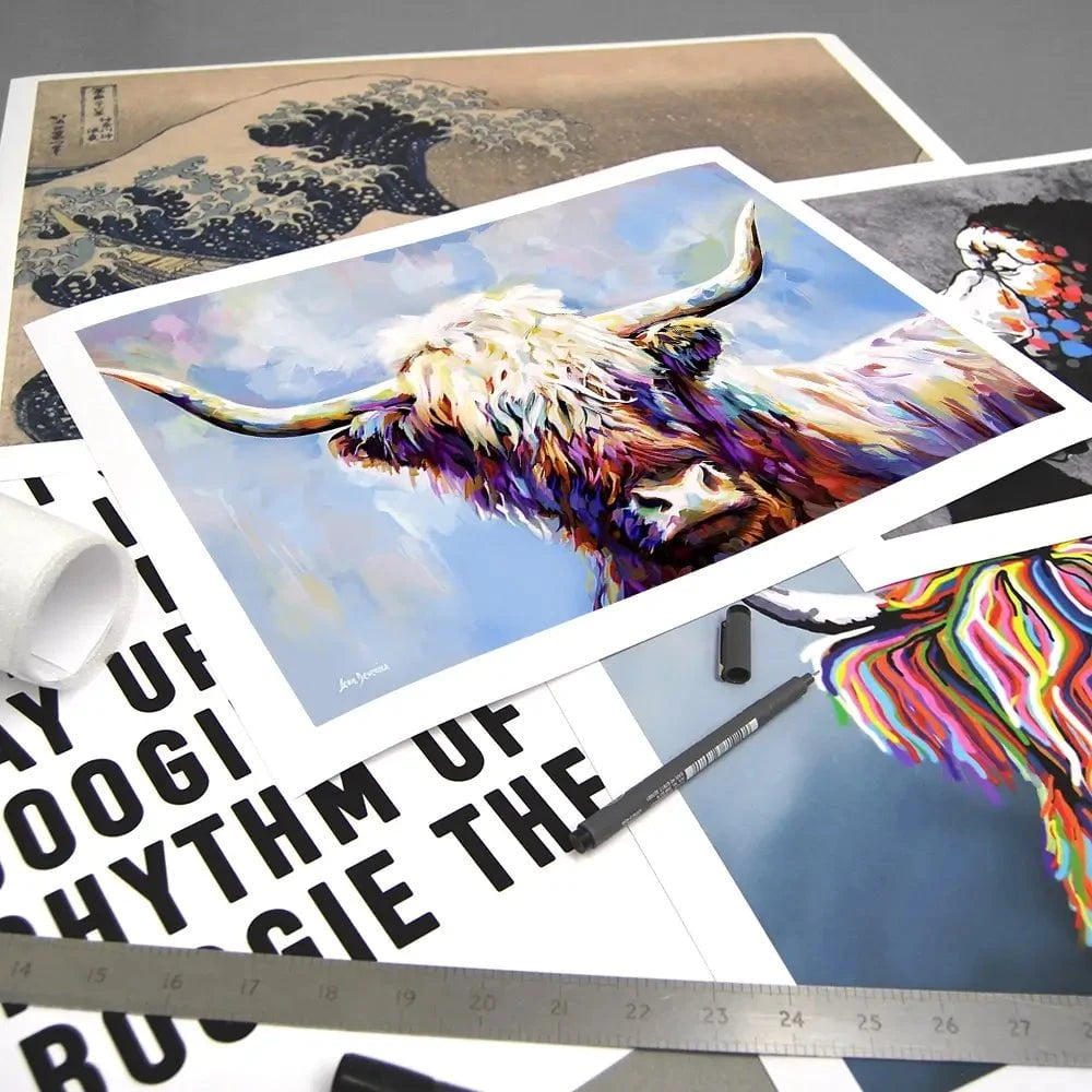 Highland Cow In Winters Serenity Art Print Highland Cow In Winters Serenity Art Print wall art product Leon Devenice