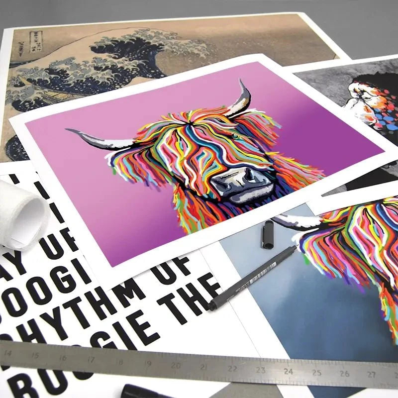 Highland Cow Pink Art Print Highland Cow Pink Art Print wall art product Independent