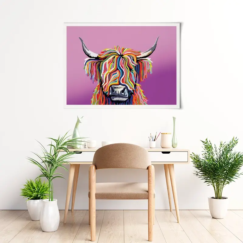 Highland Cow Pink Art Print Highland Cow Pink Art Print wall art product Independent