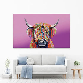 Highland Cow Pink Canvas Print Highland Cow Pink Canvas Print wall art product Independent