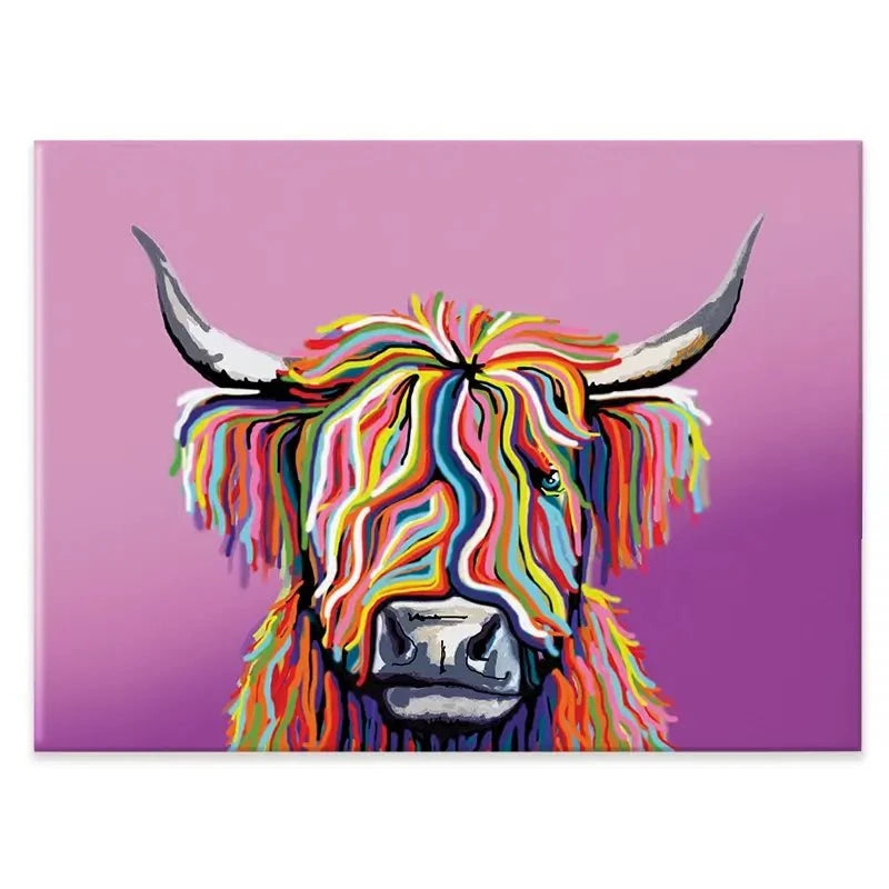 Highland Cow Pink Canvas Print Highland Cow Pink Canvas Print wall art product Independent