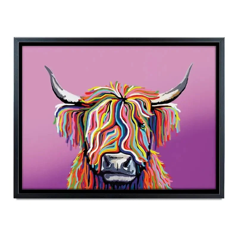 Highland Cow Pink Canvas Print Highland Cow Pink Canvas Print wall art product Independent
