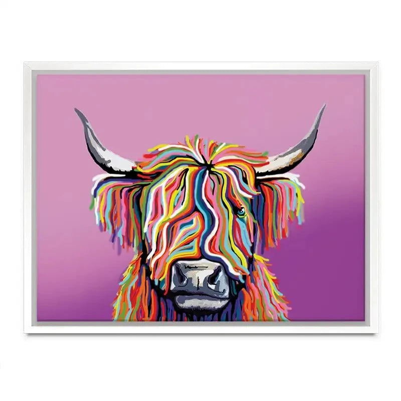 Highland Cow Pink Canvas Print Highland Cow Pink Canvas Print wall art product Independent