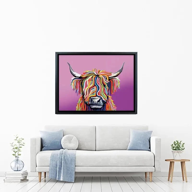 Highland Cow Pink Canvas Print Highland Cow Pink Canvas Print wall art product Independent