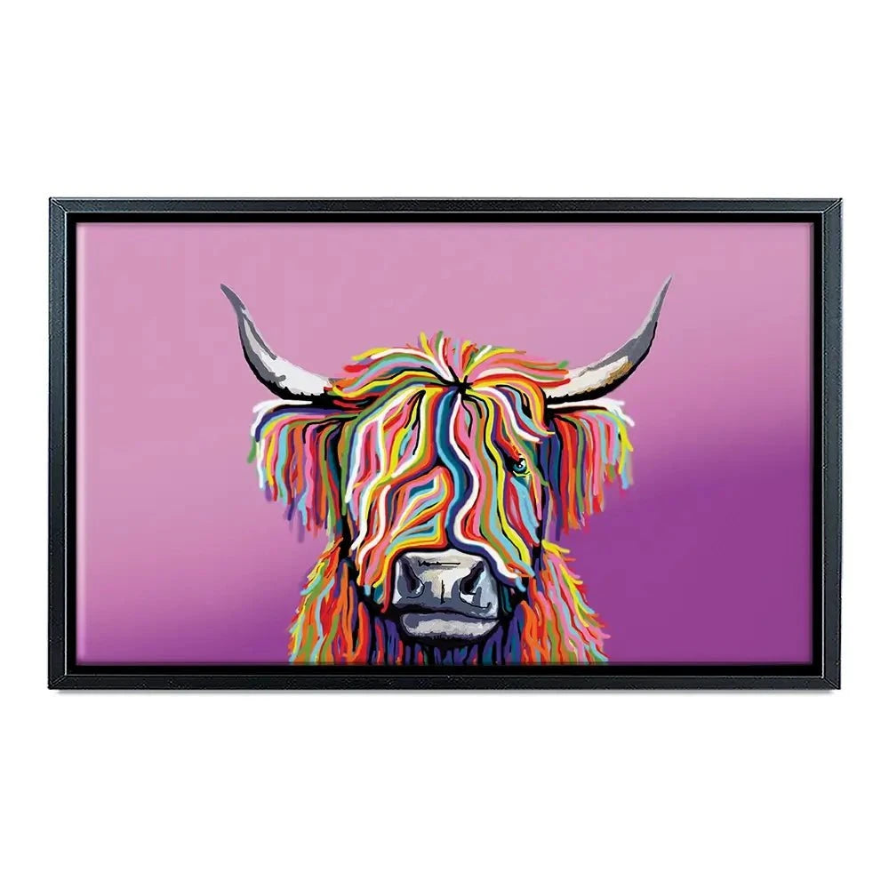Highland Cow Pink Canvas Print Highland Cow Pink Canvas Print wall art product Independent