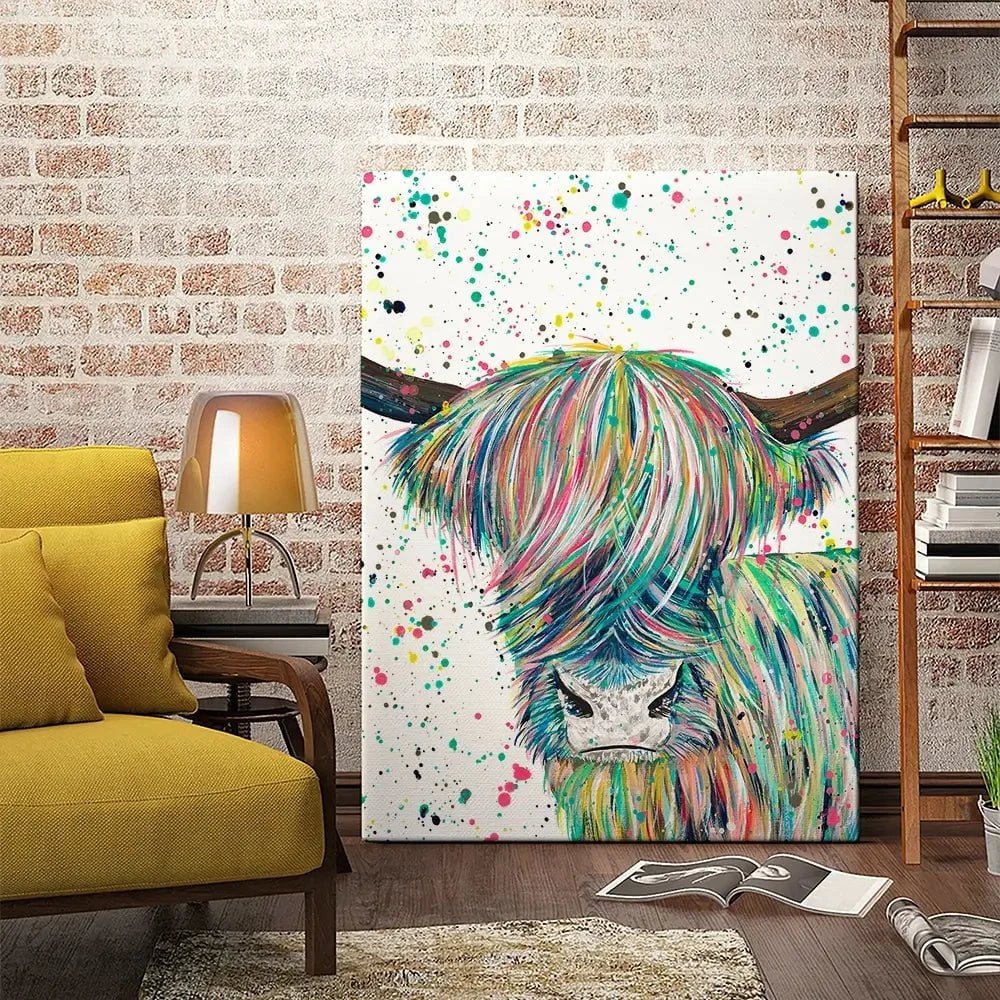 Highland Cow Roland Canvas Print Highland Cow Roland Canvas Print wall art product Emma LC Art