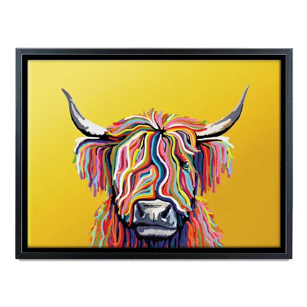 Highland Cow Yellow Canvas Print Highland Cow Yellow Canvas Print | Highland Cow Yellow Artwork wall art product Independent
