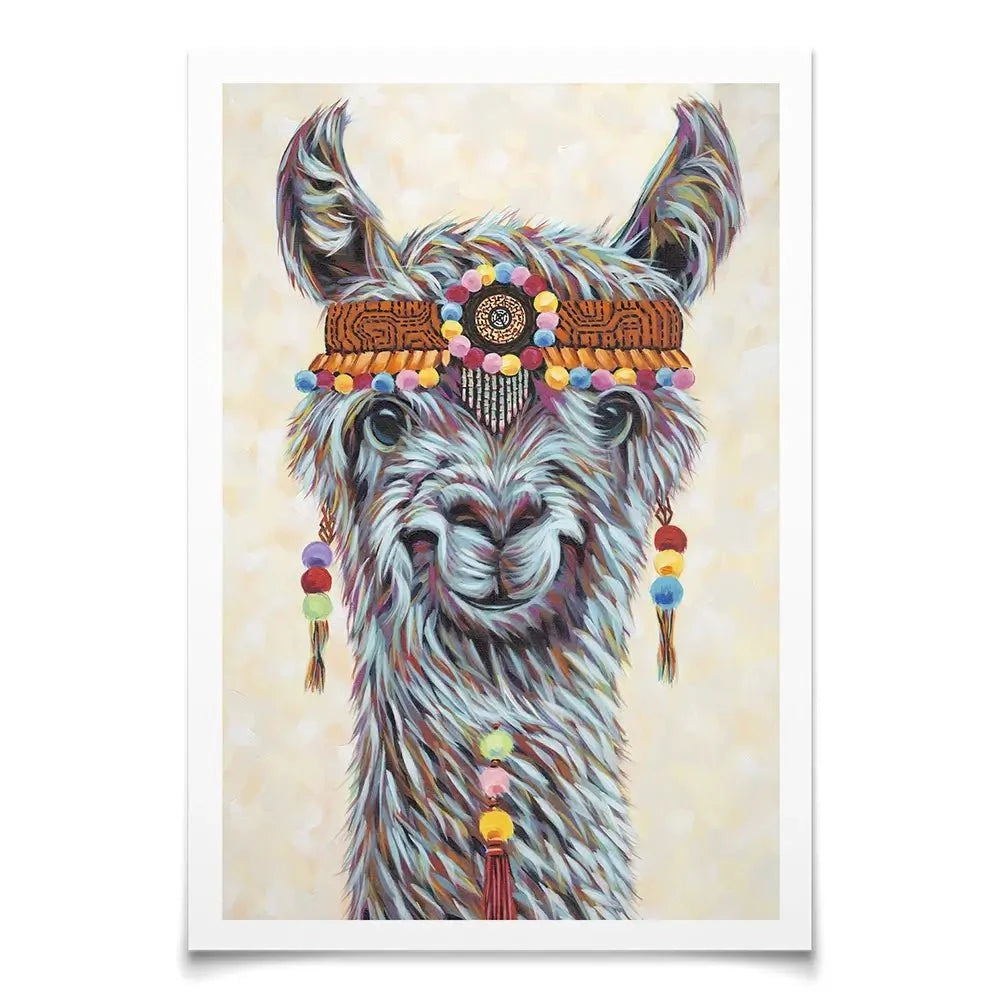 Hippie Llama Art Print Hippie Llama Art Print wall art product Carolee Vitaletti