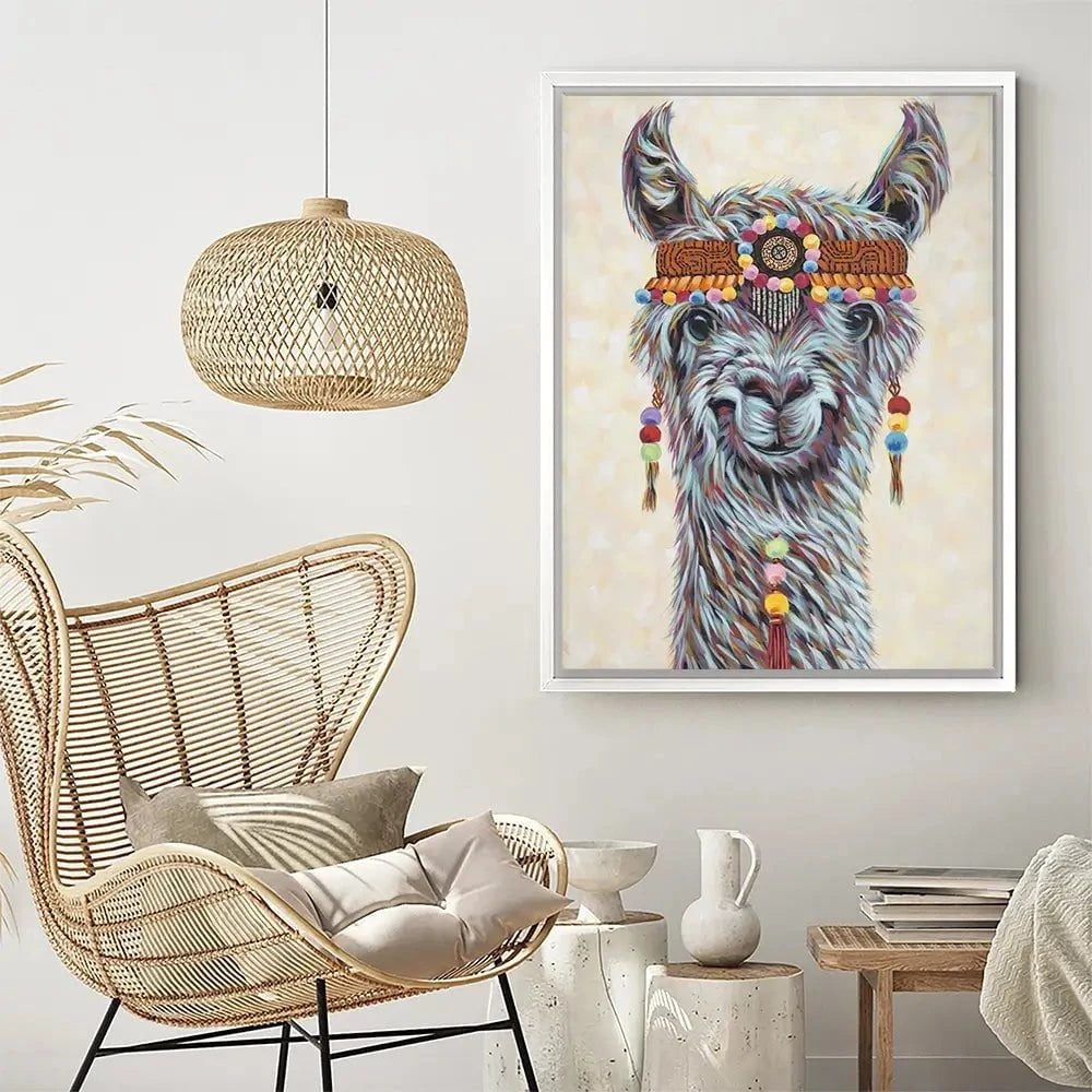 Hippie Llama Canvas Print Hippie Llama Canvas Print wall art product Carolee Vitaletti