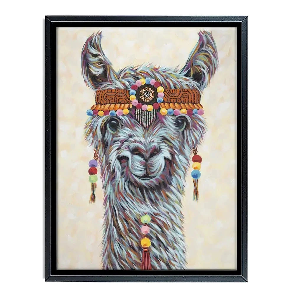 Hippie Llama Canvas Print Hippie Llama Canvas Print wall art product Carolee Vitaletti