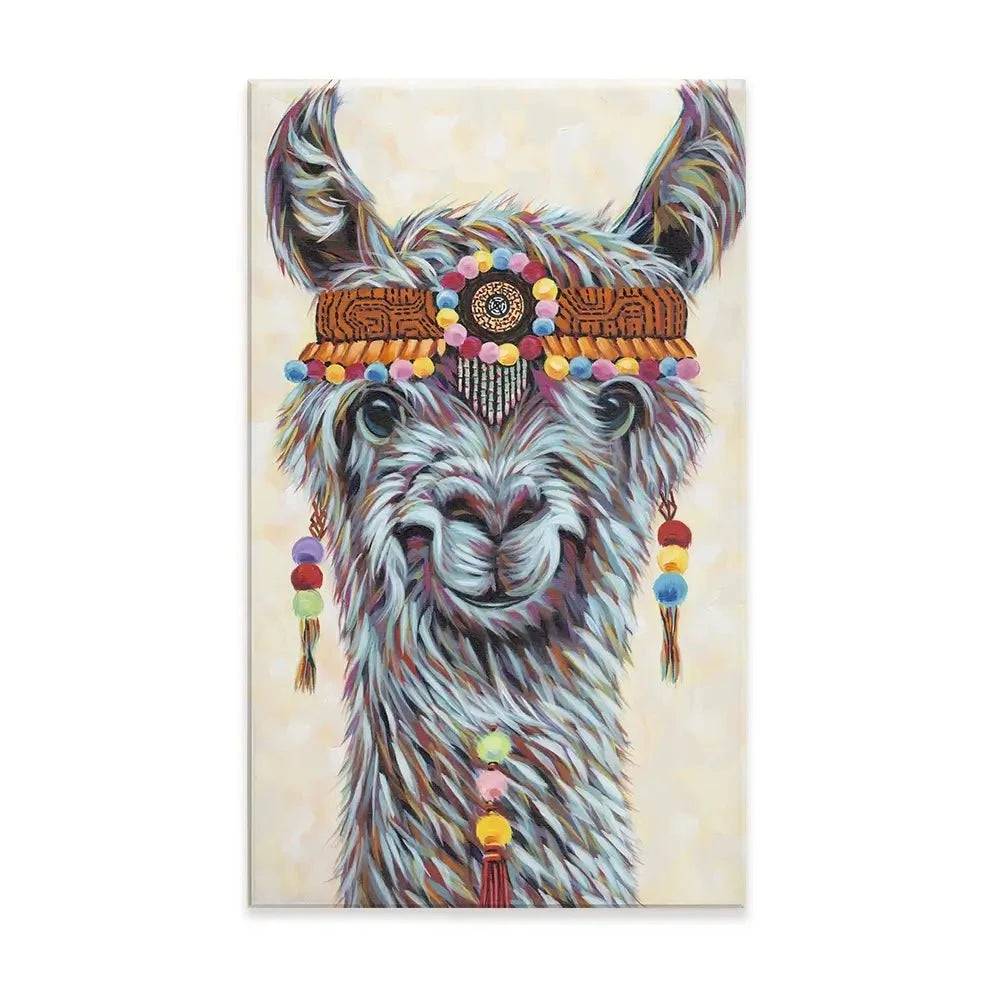 Hippie Llama Canvas Print Hippie Llama Canvas Print wall art product Carolee Vitaletti