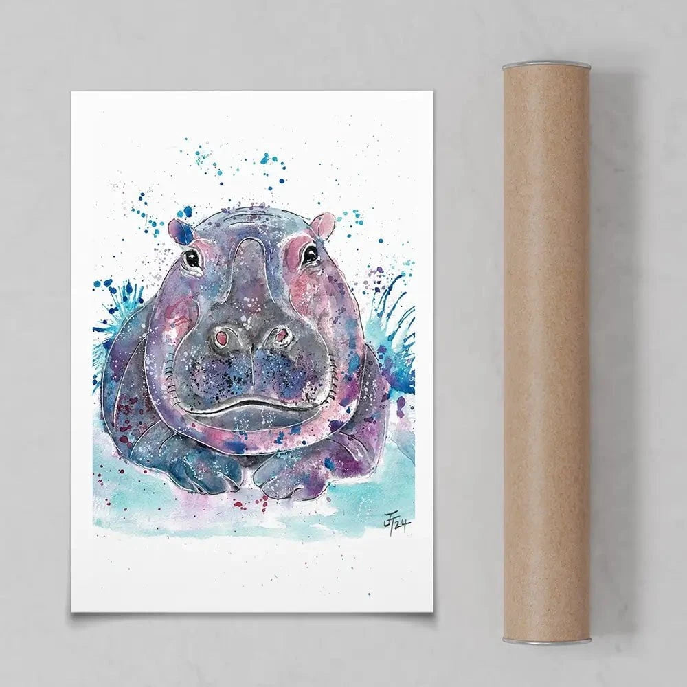 Hippo Art Print Hippo Art Print wall art product Jamie Taylor