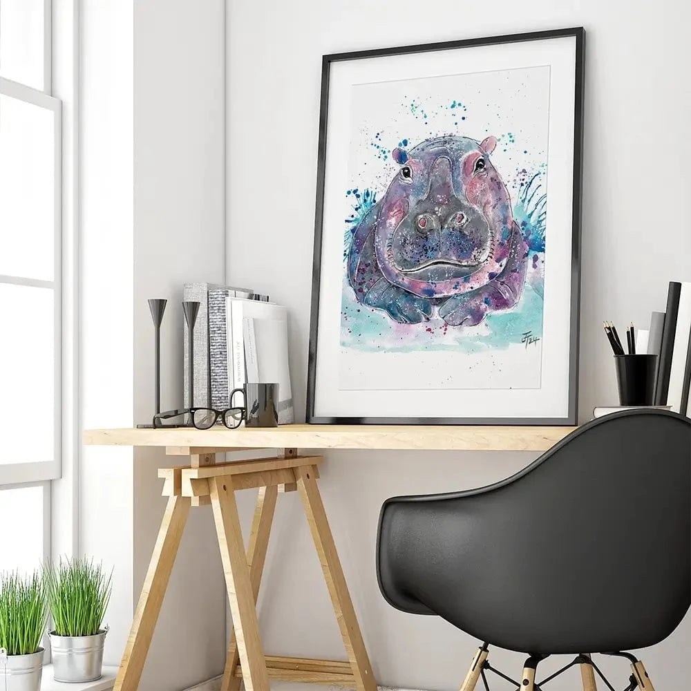 Hippo Framed Art Print Hippo Framed Art Print wall art product Jamie Taylor