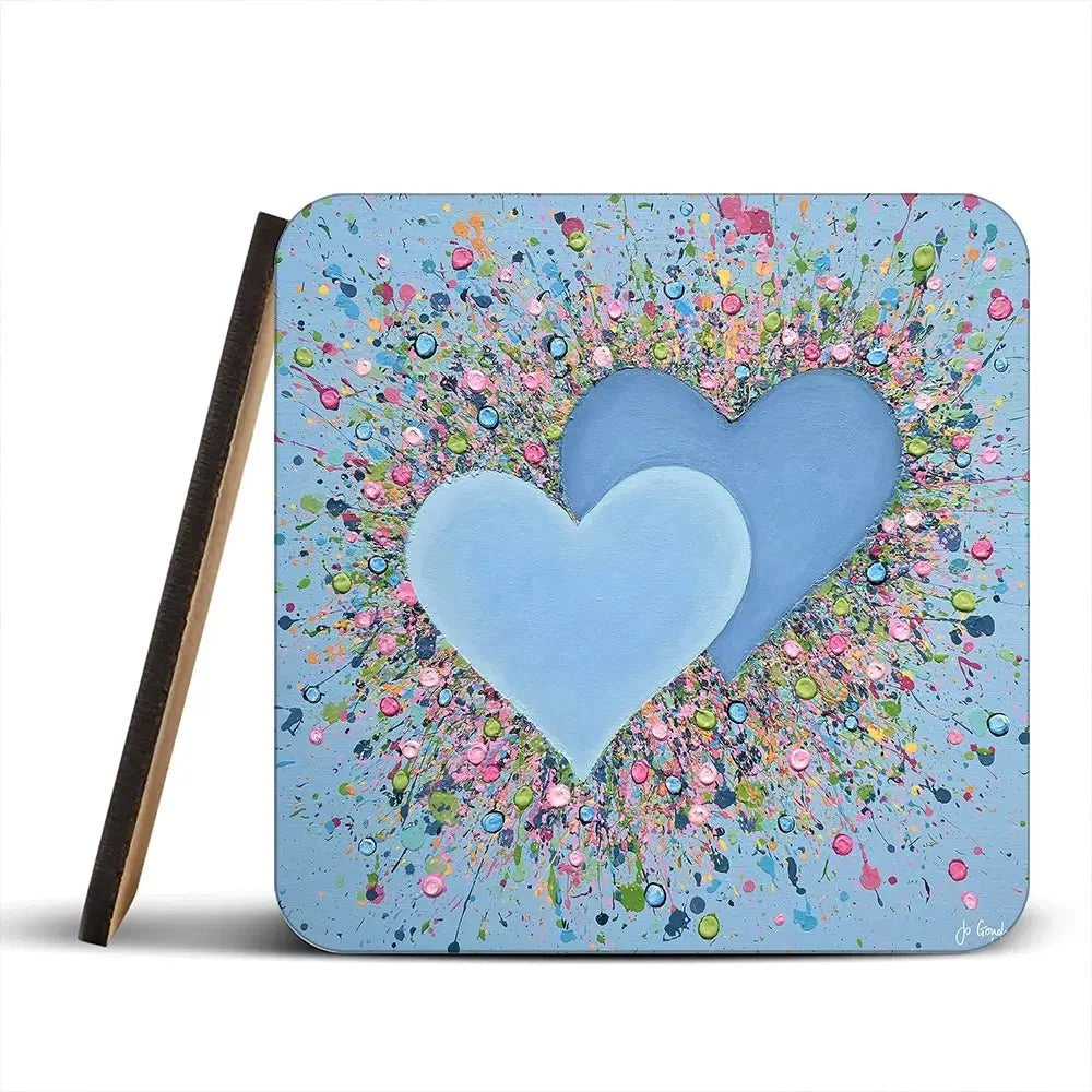 Hope In Our Hearts Coaster Set Rainbow Soul Tree Coaster Set | Rainbow Soul Tree Art Coasters wall art product Jo Gough