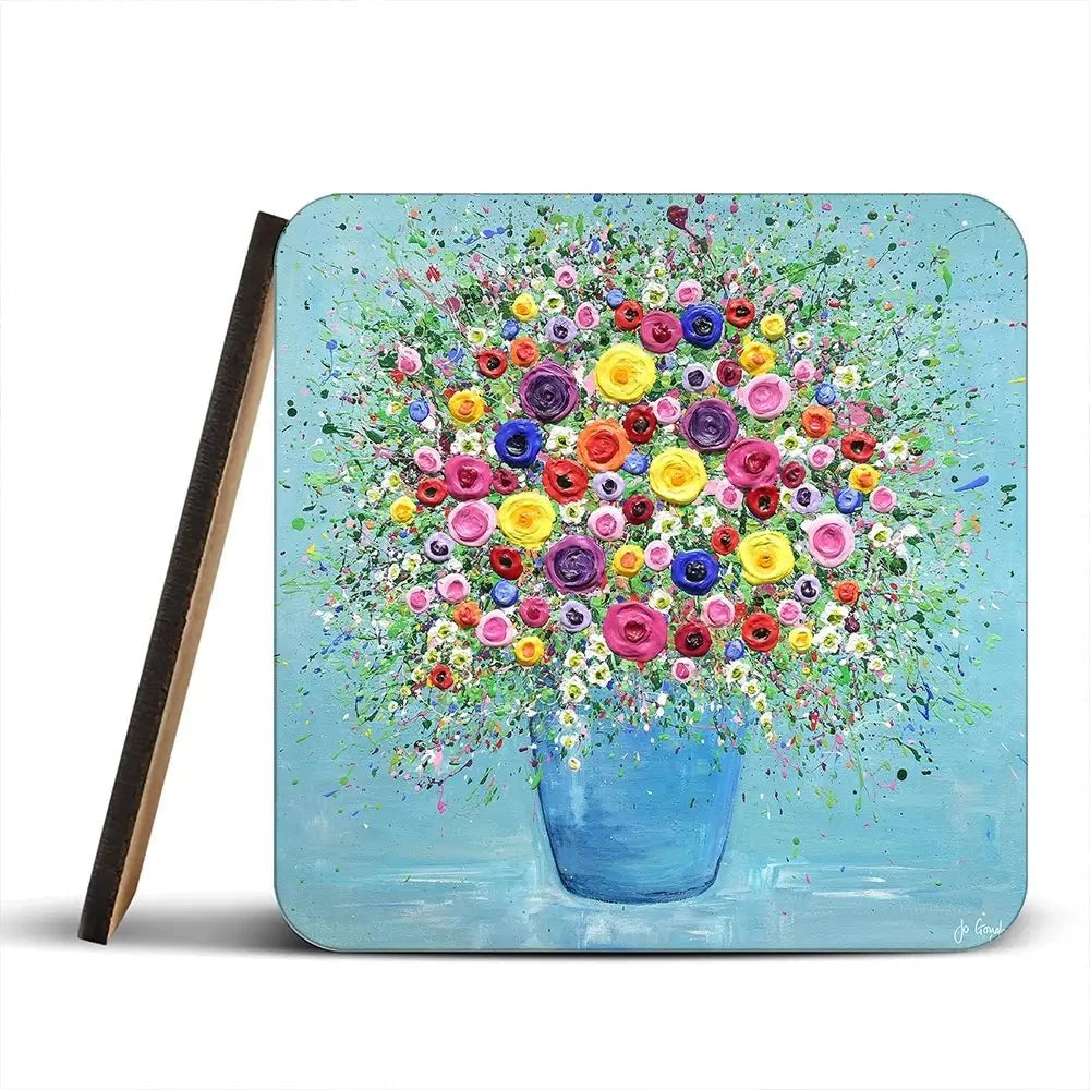 Hopelessly Devoted To You Coaster Set Rainbow Soul Tree Coaster Set | Rainbow Soul Tree Art Coasters wall art product Jo Gough