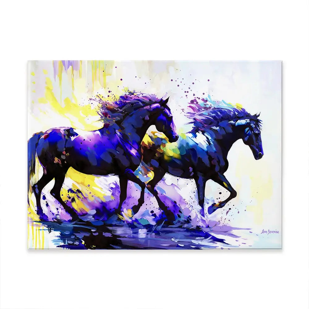 Horses On The Water Trail Canvas Print Horses On The Water Trail Canvas Print wall art product Leon Devenice