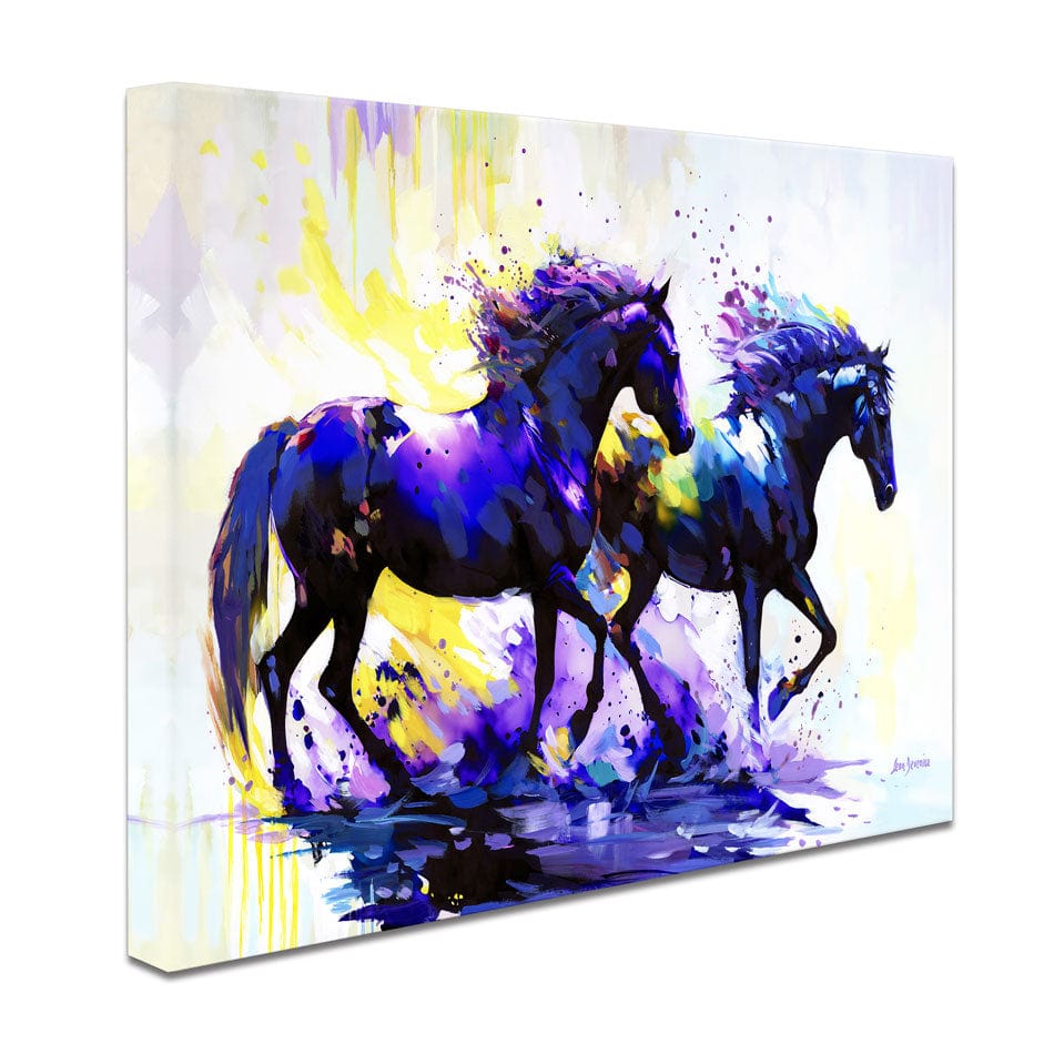Horses On The Water Trail Canvas Print wall art product Leon Devenice