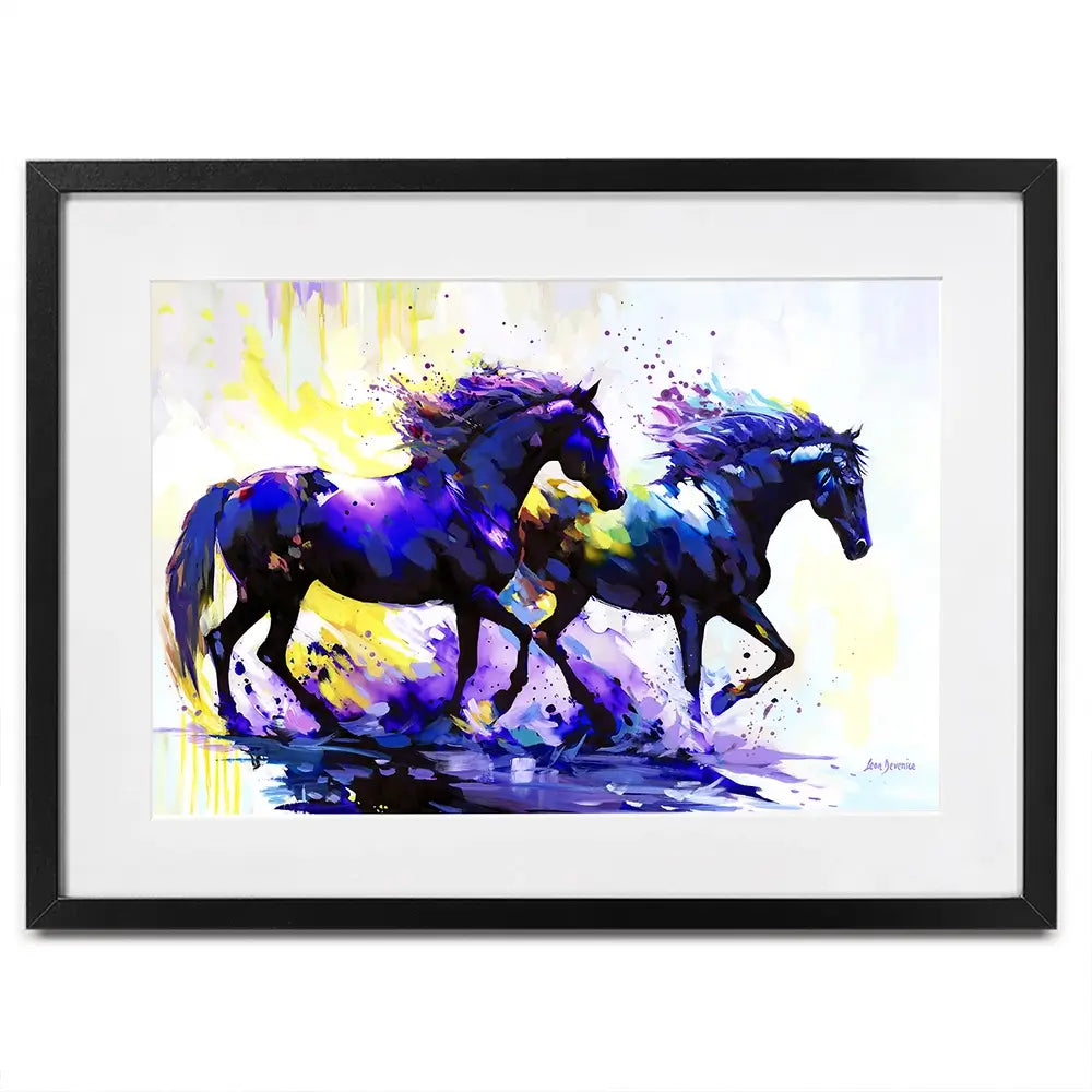 Horses On The Water Trail Framed Art Print Horses On The Water Trail Framed Art Print wall art product Leon Devenice
