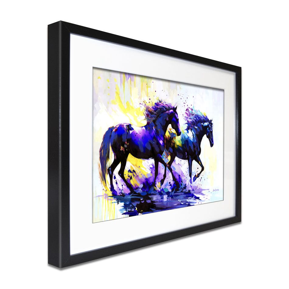 Horses On The Water Trail Framed Art Print wall art product Leon Devenice