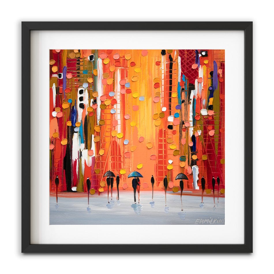 Hot Rainy Sunset Framed Art Print wall art product Ekaterina Ermilkina / Independent