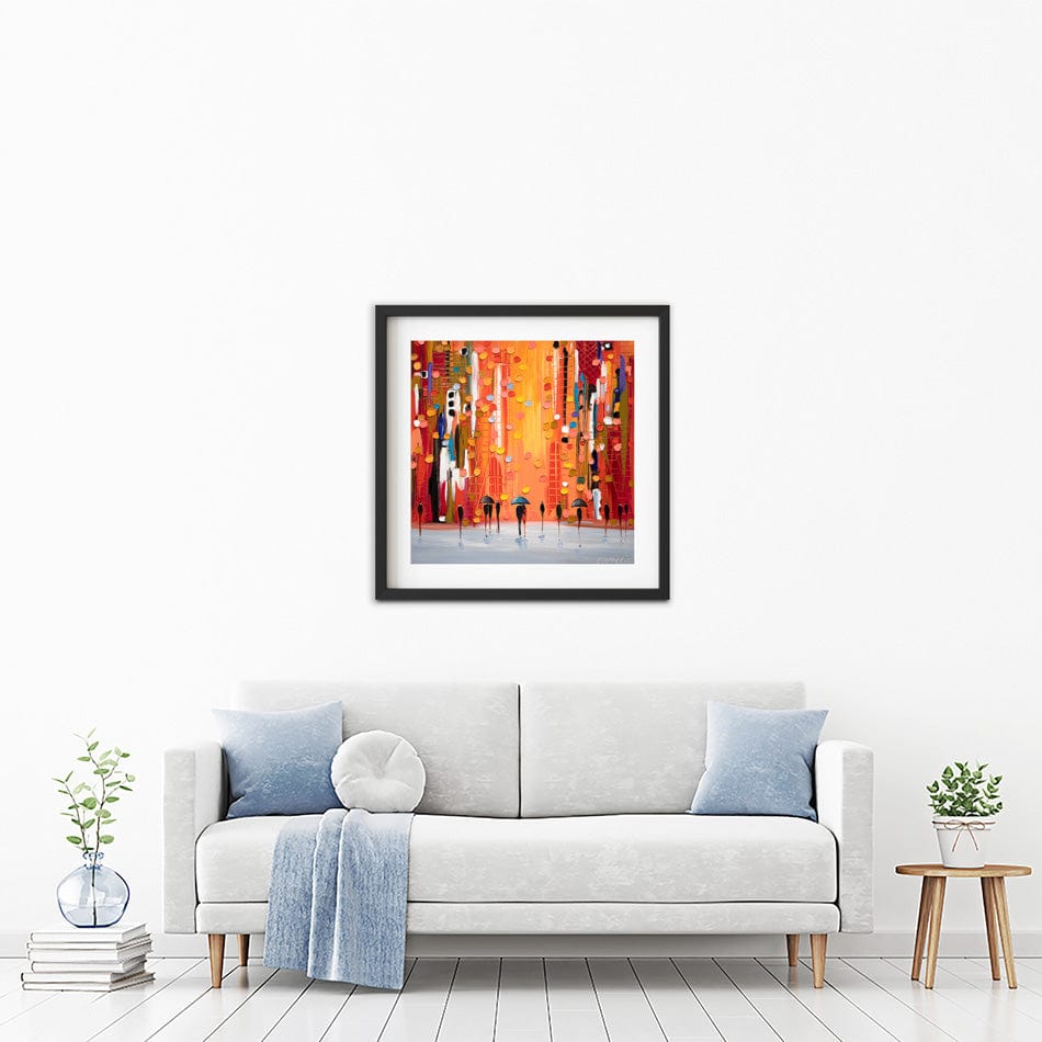 Hot Rainy Sunset Framed Art Print wall art product Ekaterina Ermilkina / Independent