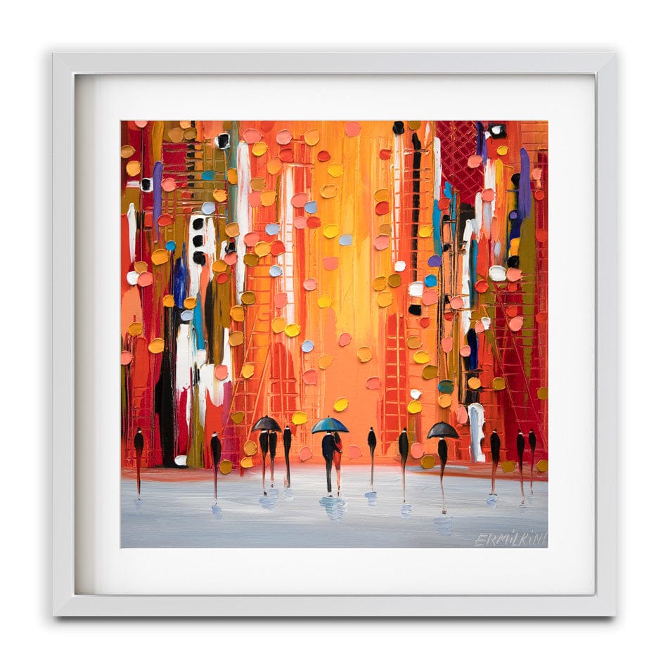 Hot Rainy Sunset Framed Art Print wall art product Ekaterina Ermilkina / Independent