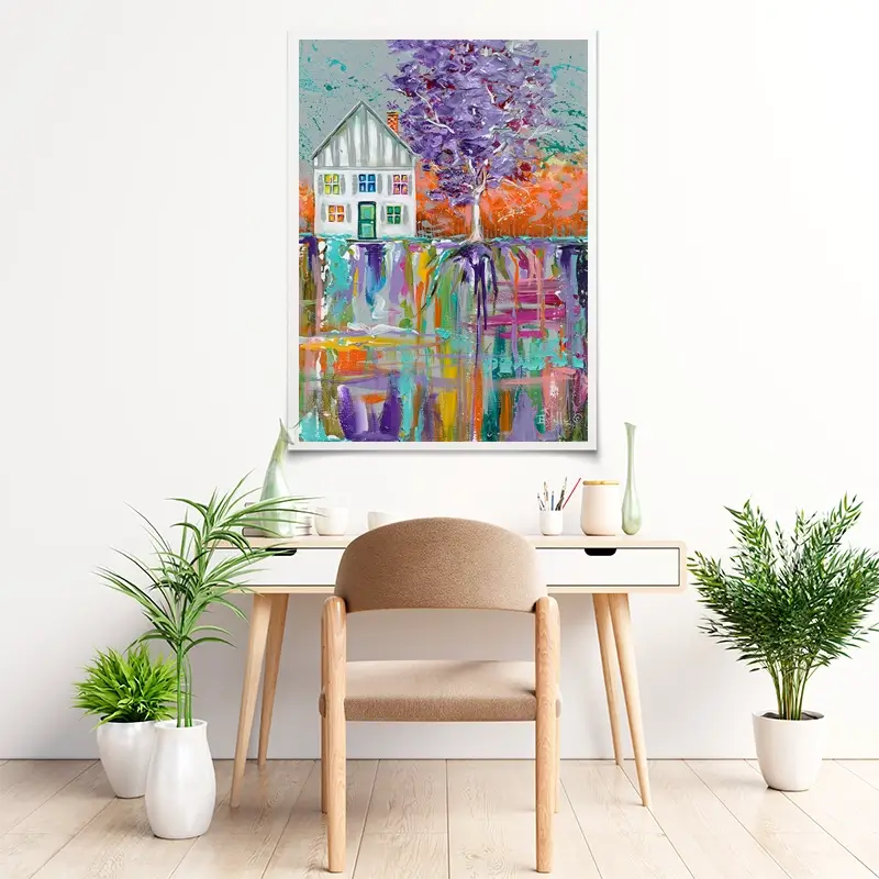 House With Purple Tree Art Print House With Purple Tree Art Print wall art product Estelle Grengs - Independent