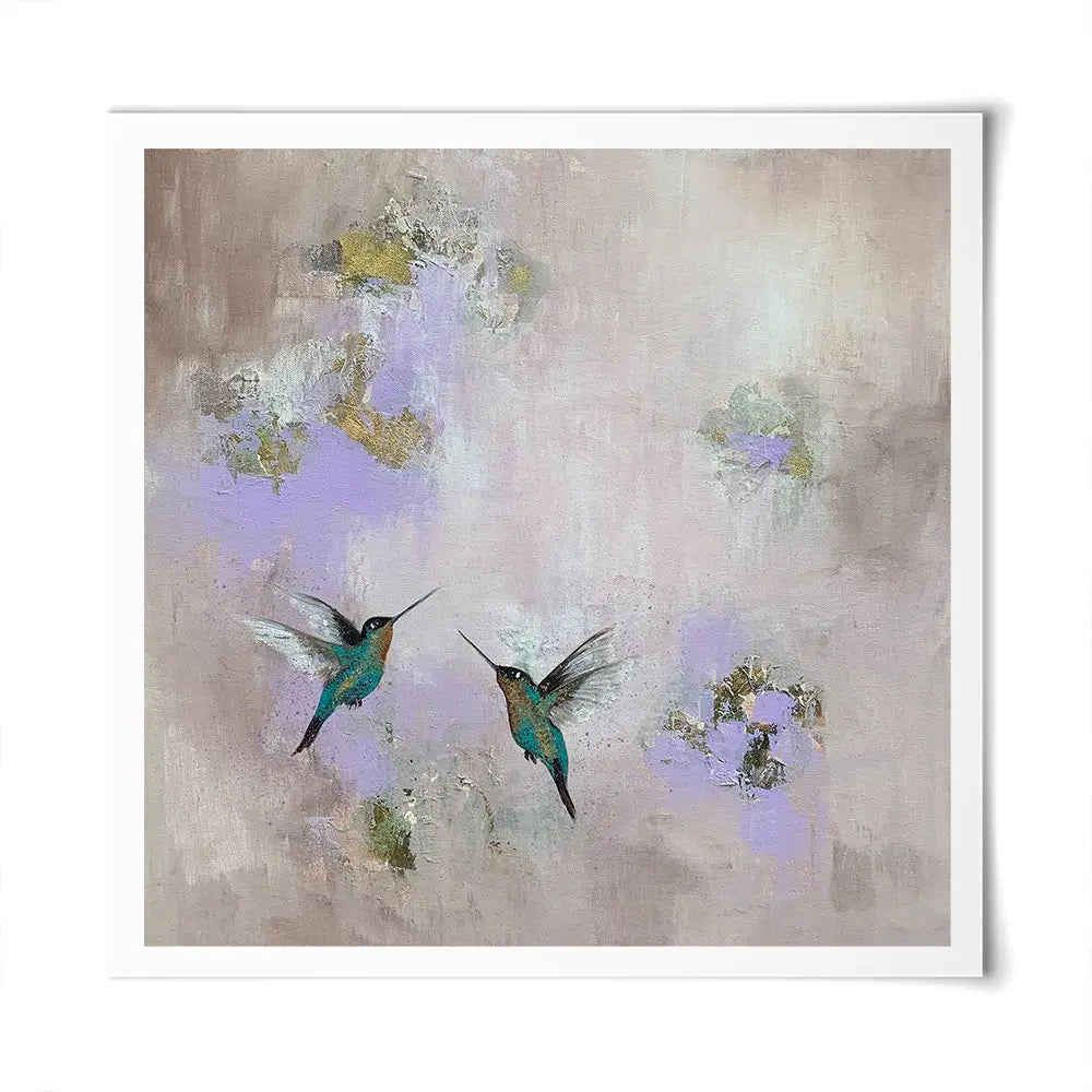 Hummingbirds Delight Square Art Print Hummingbirds Delight Square Art Print wall art product Laure Bury