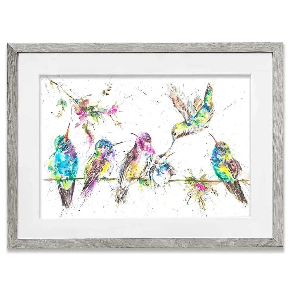 Hummingbirds Framed Art Print Hummingbirds Framed Art Print wall art product Nicola Jane Rowles
