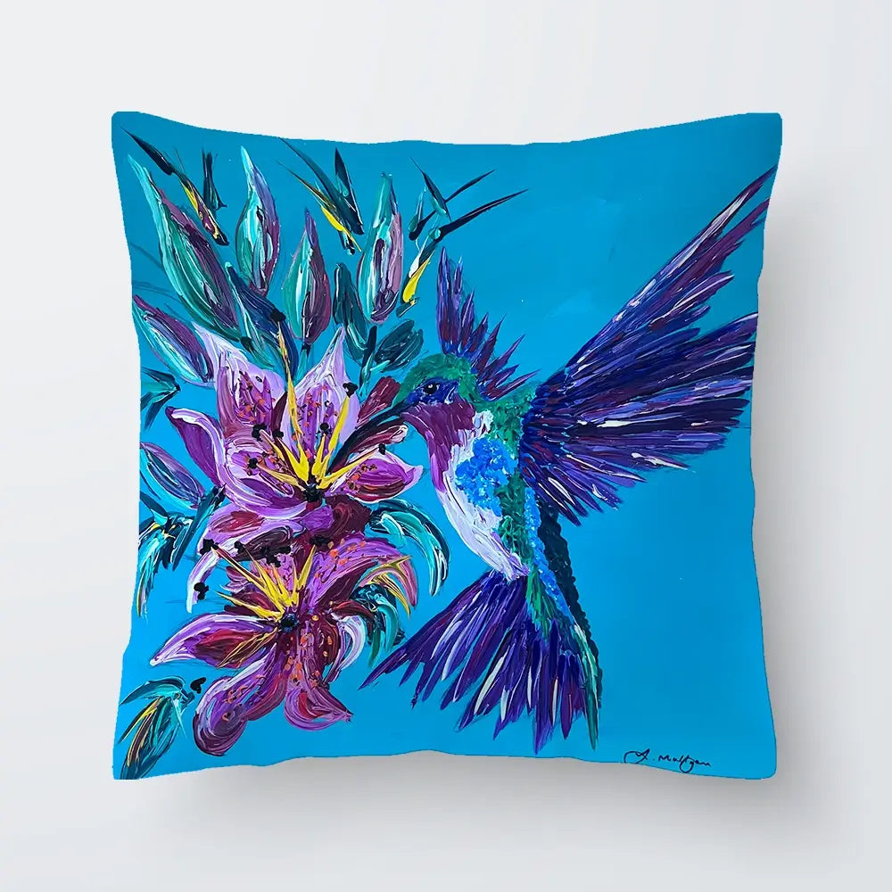 Hummingbirds Kiss Cushion Hummingbirds Kiss Cushion wall art product Jo Mulligan