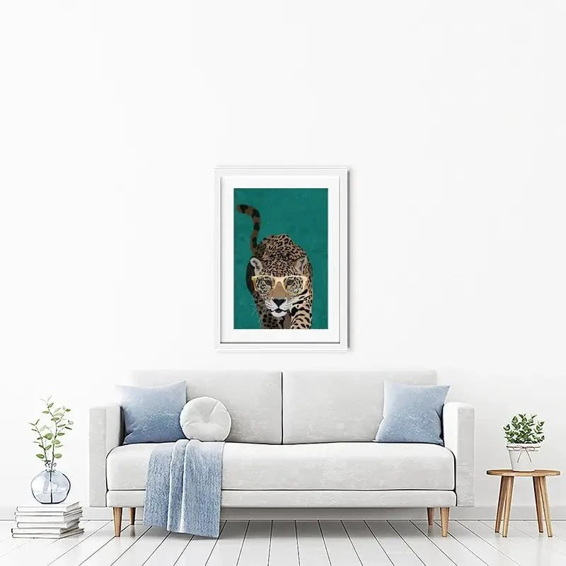 Hunting Leopard Close Up Framed Art Print Hunting Leopard Close Up Framed Art Print wall art product Sarah Manovski