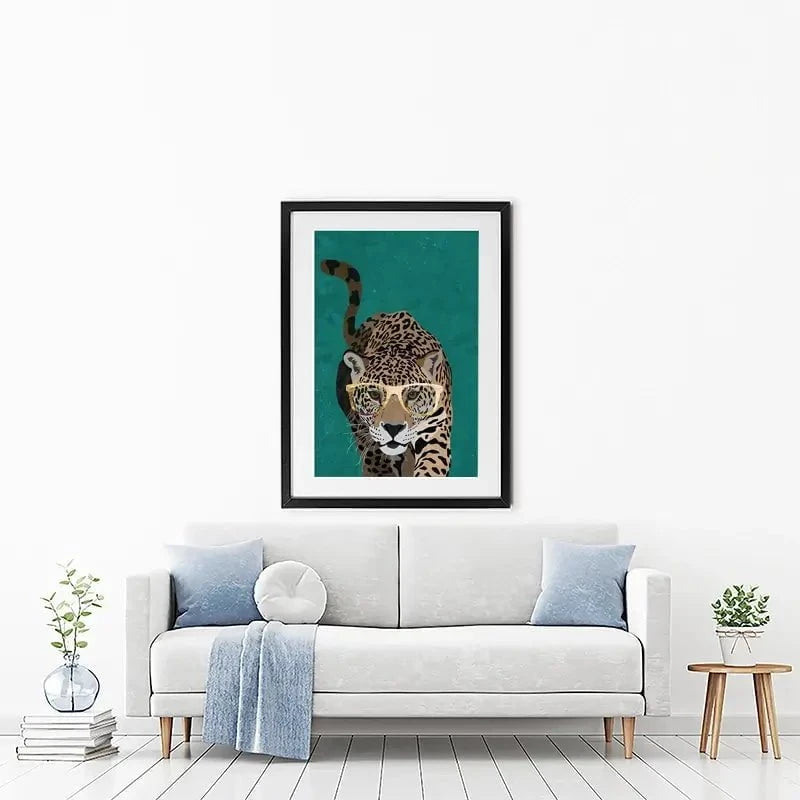 Hunting Leopard Close Up Framed Art Print Hunting Leopard Close Up Framed Art Print wall art product Sarah Manovski