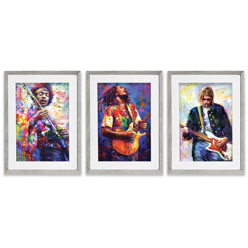 Iconic Men 2 Framed Art Print Trio Iconic Men 2 Framed Art Print Trio wall art product Leon Devenice