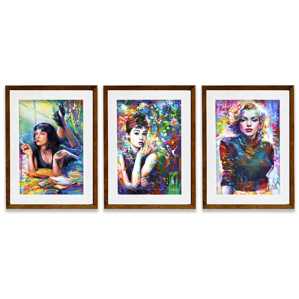 Iconic Women Framed Art Print Trio Iconic Women Framed Art Print Trio wall art product Leon Devenice