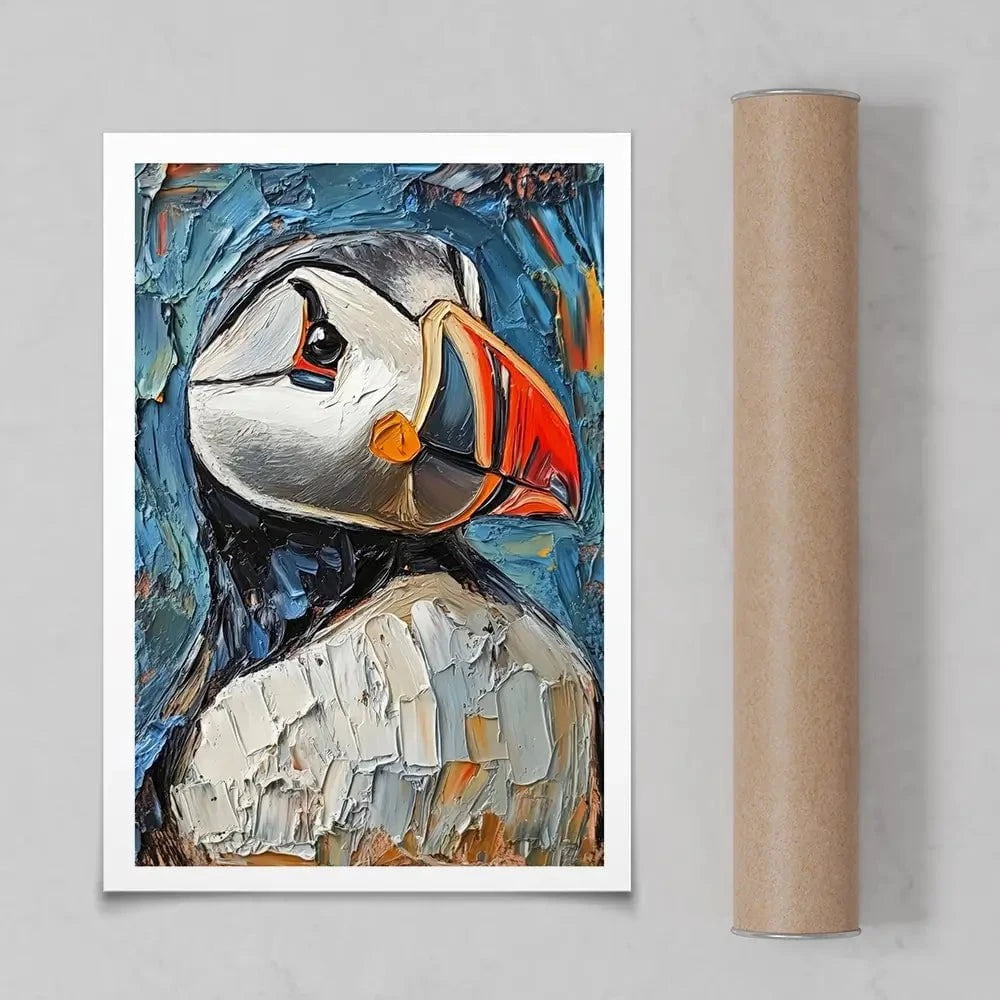 Impasto Puffin Art Print Impasto Puffin Art Print wall art product David Alexander Elder