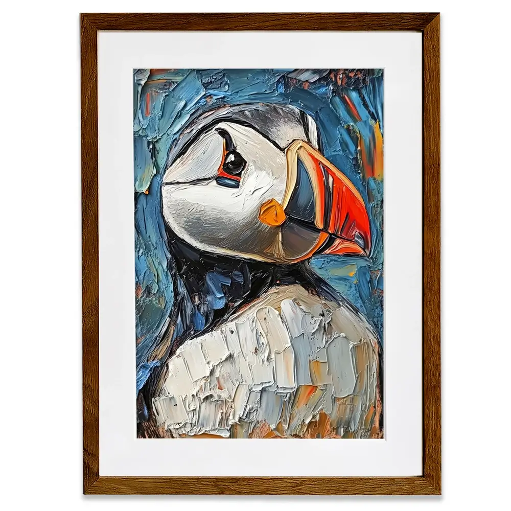 Impasto Puffin Framed Art Print Impasto Puffin Framed Art Print wall art product David Alexander Elder