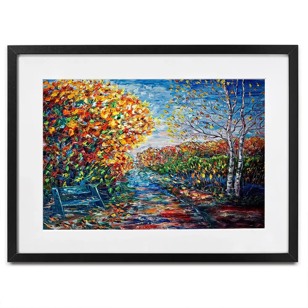 Impressionist Autumn Park Framed Art Print Impressionist Autumn Park Framed Art Print wall art product Lena Owens - Independent