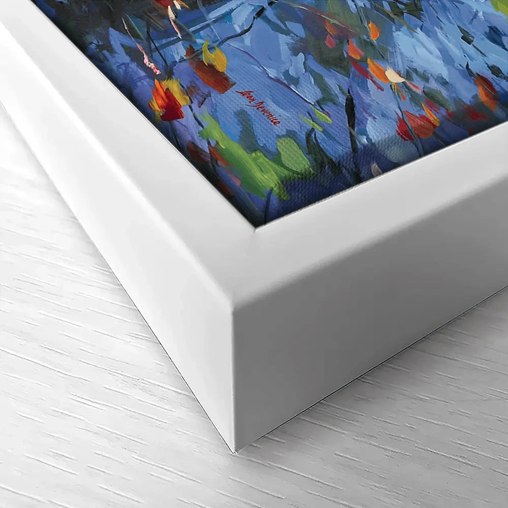 Impressionistic Reflection Of Autumn Trees And Leaves On Water Canvas Print Impressionistic Reflection Of Autumn Trees And Leaves On Water Canvas Print wall art product Leon Devenice