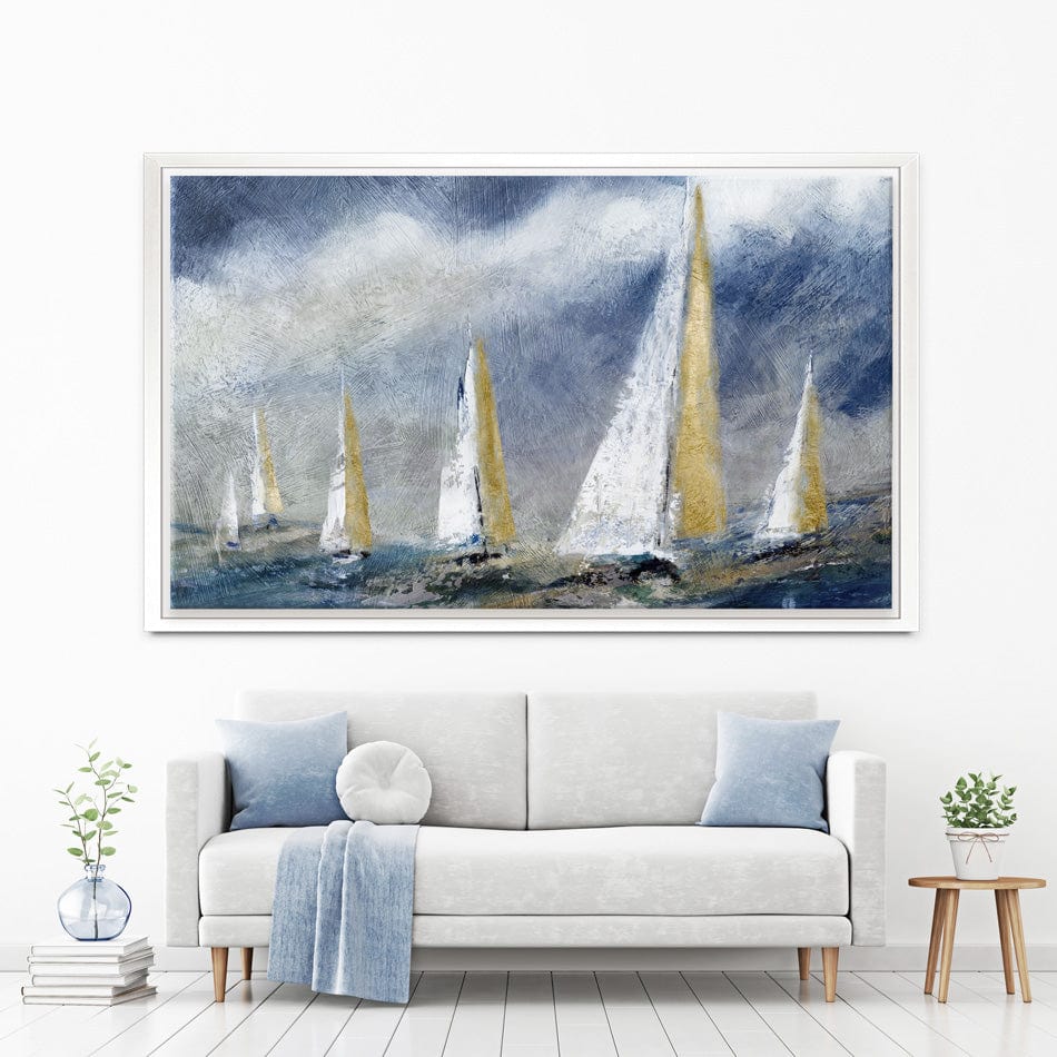 Indigo Swells Canvas Print wall art product Carol Robinson