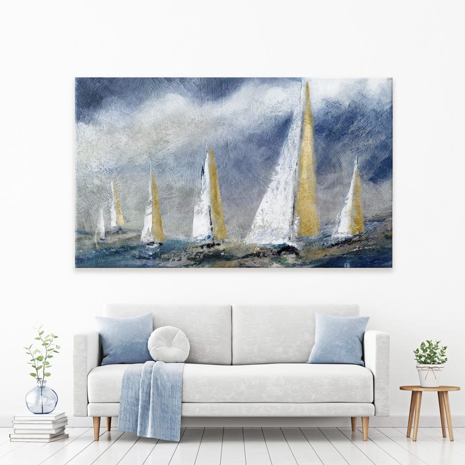 Indigo Swells Canvas Print wall art product Carol Robinson