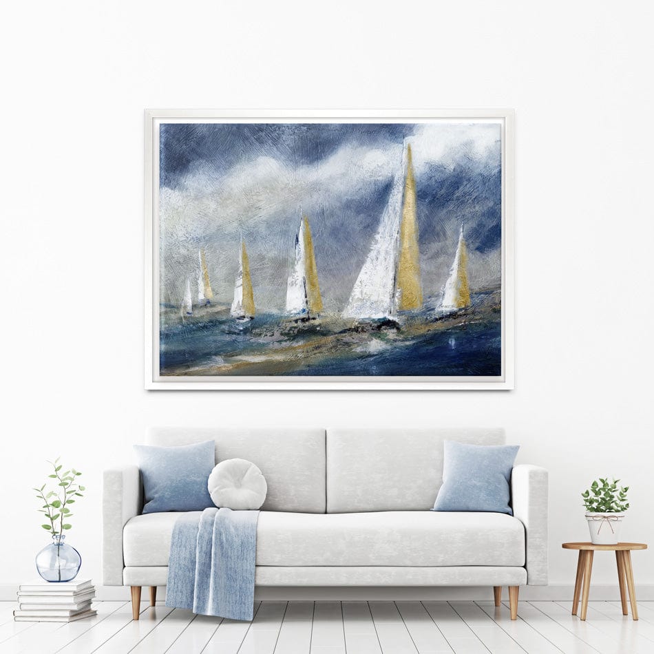 Indigo Swells Canvas Print wall art product Carol Robinson
