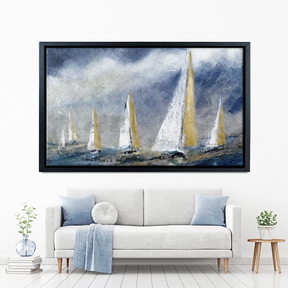 Indigo Swells Canvas Print wall art product Carol Robinson
