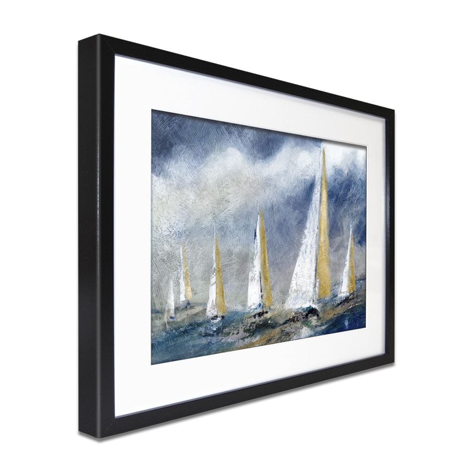 Indigo Swells Framed Art Print wall art product Carol Robinson