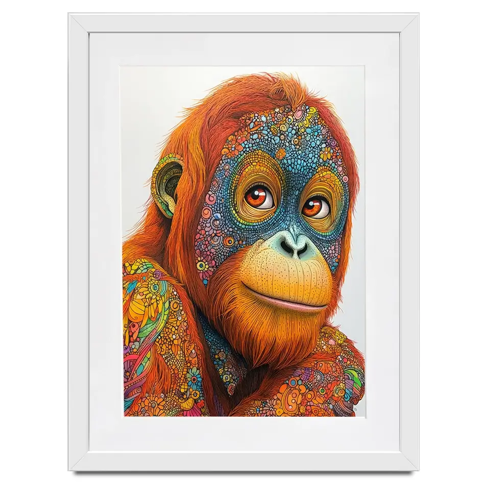 Inked Orangutan Framed Art Print Inked Orangutan Framed Art Print wall art product David Alexander Elder