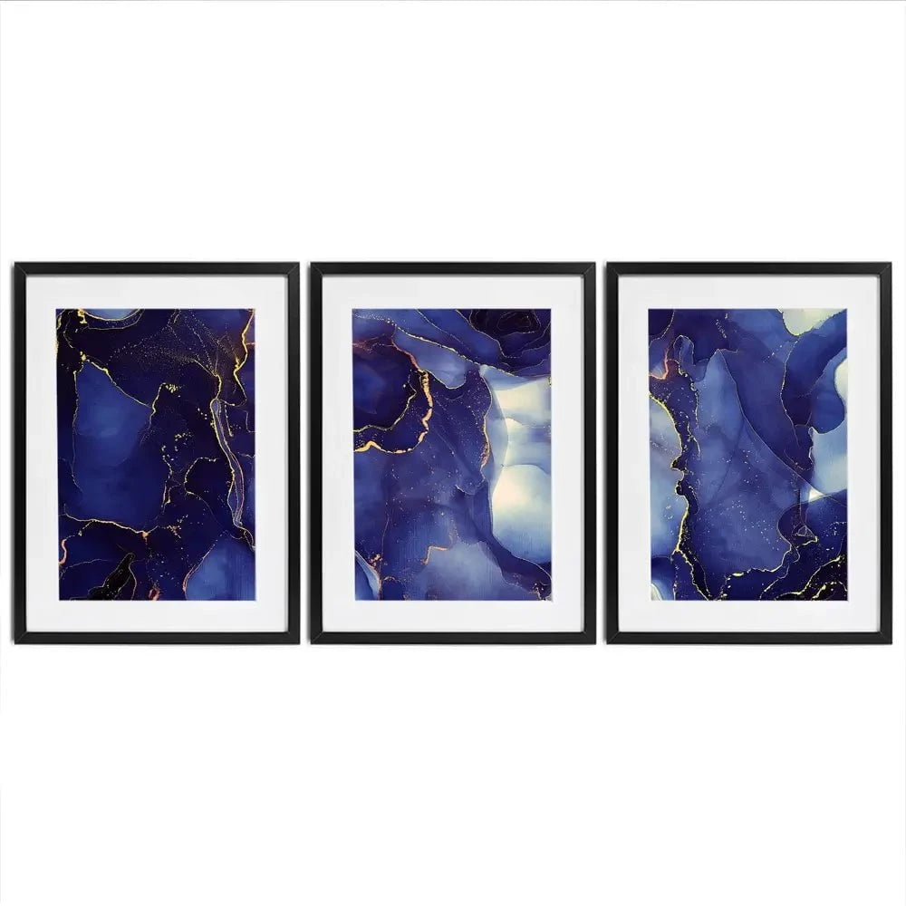 Inky Blue Marble Framed Art Print Trio Inky Blue Marble Framed Art Print Trio wall art product djero.adlibeshe yahoo.com / Shutterstock
