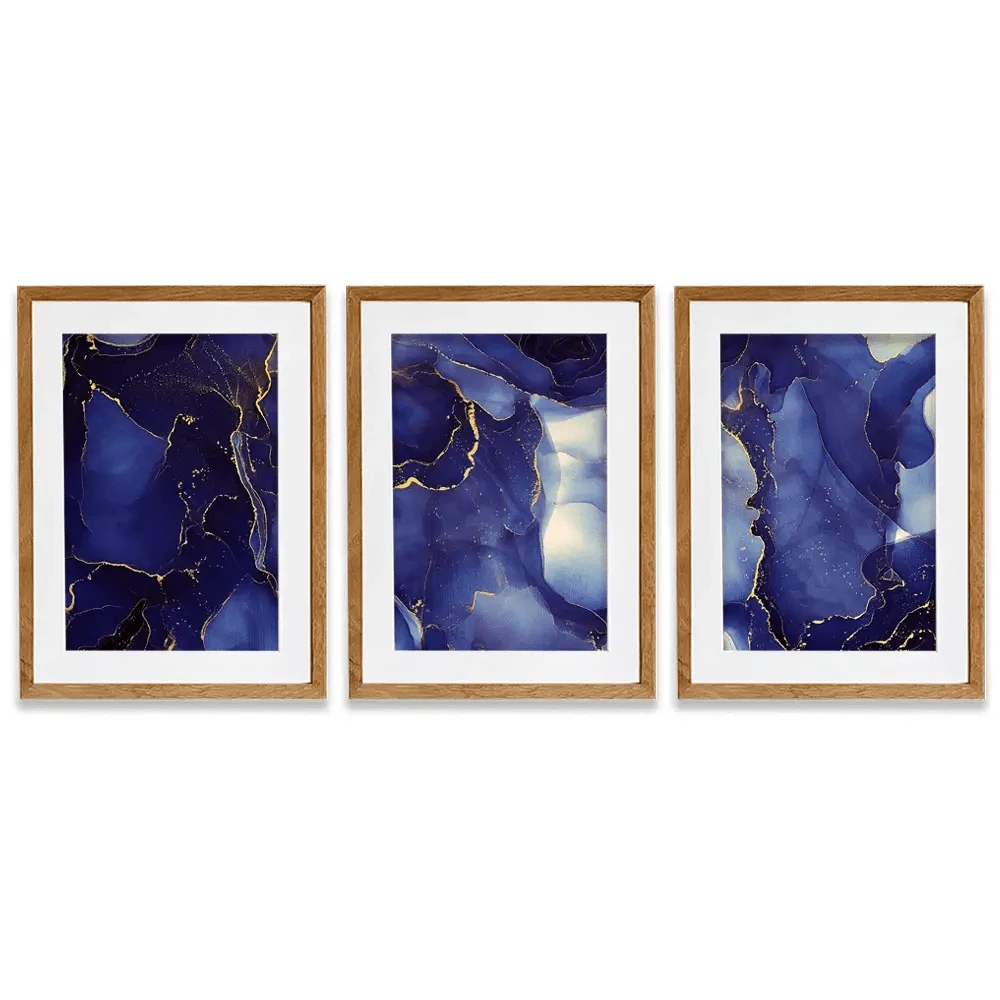 Inky Blue Marble Framed Art Print Trio Inky Blue Marble Framed Art Print Trio wall art product djero.adlibeshe yahoo.com / Shutterstock