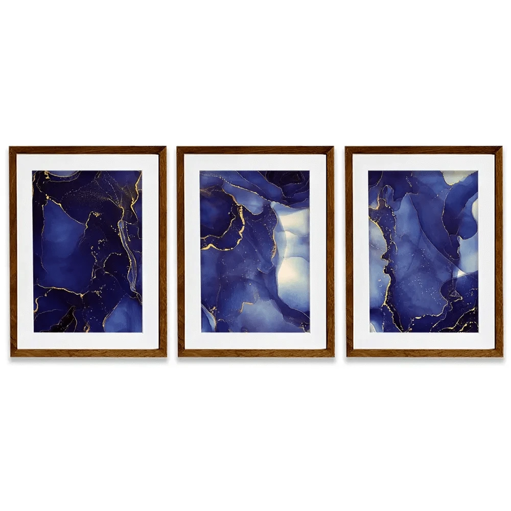Inky Blue Marble Framed Art Print Trio Inky Blue Marble Framed Art Print Trio wall art product djero.adlibeshe yahoo.com / Shutterstock