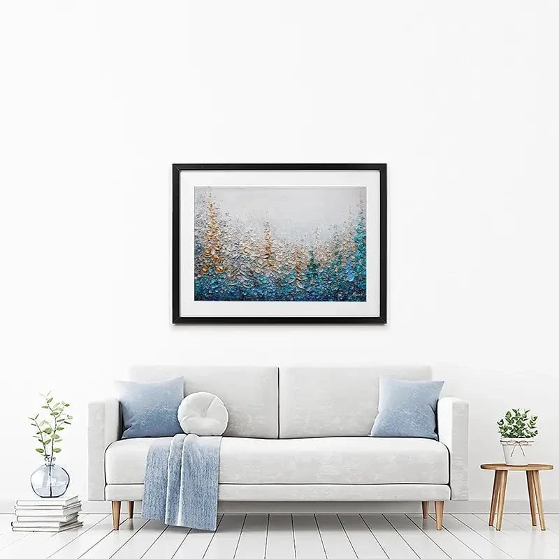 Into The Blue Framed Art Print Into The Blue Framed Art Print wall art product Nada Khatib